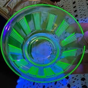 Uranium Glass Dessert Dish